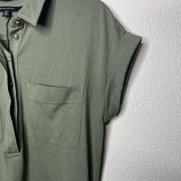 Banana Republic Women’s Collared Knit Mini Dress Army Green Size XS - Picture 3 of 6